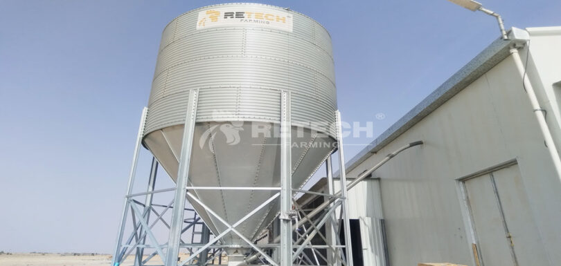 Poultry farm feed tower system
